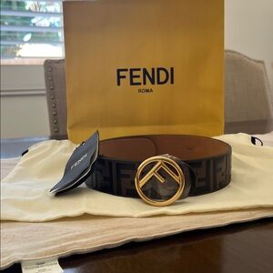 Fendi Zucca Black and Brown Bicolor Belt
NWT
Authentic